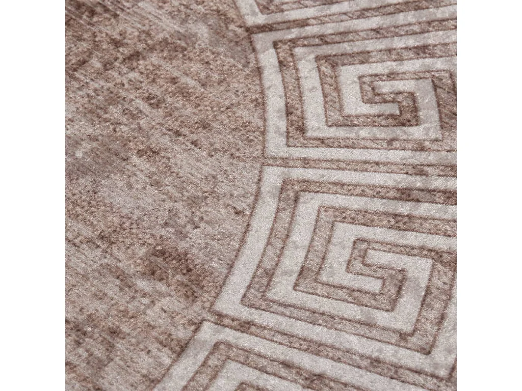 Tapis lavable antidérapant φ120 cm Beige QBH35587