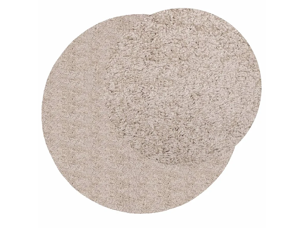 Tapis shaggy à poils longs moderne beige Ø 80 cm QBH86483