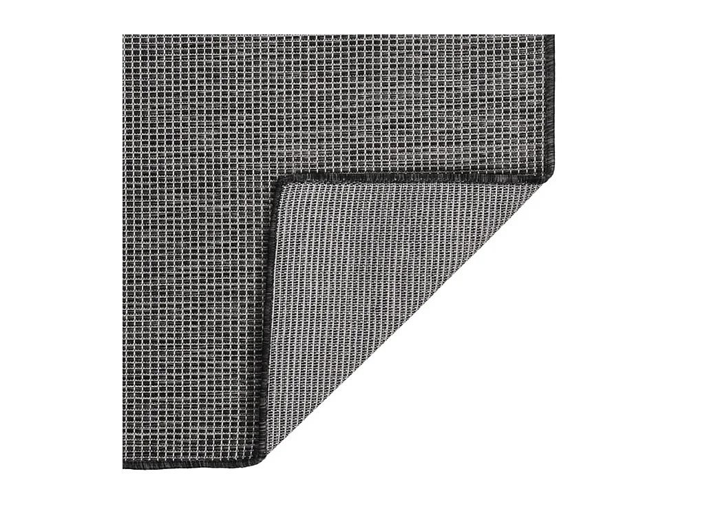 Alfombra de exterior de tejido plano gris 140x200 cm ES80338