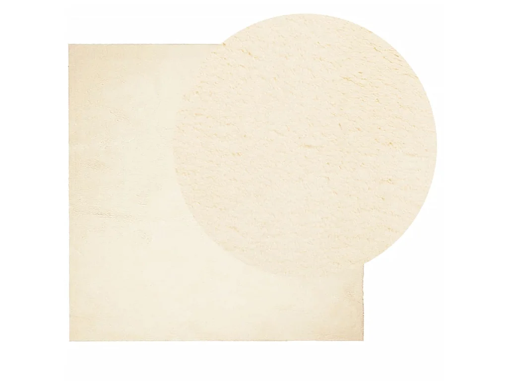 Tapis HUARTE à poils courts doux et lavable crème 120x120 cm QBH68436