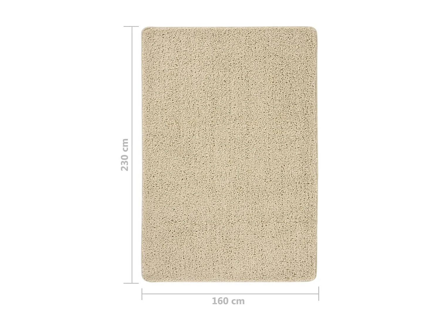 Tapete shaggy 160x230 cm antiderrapante cor creme PT191094