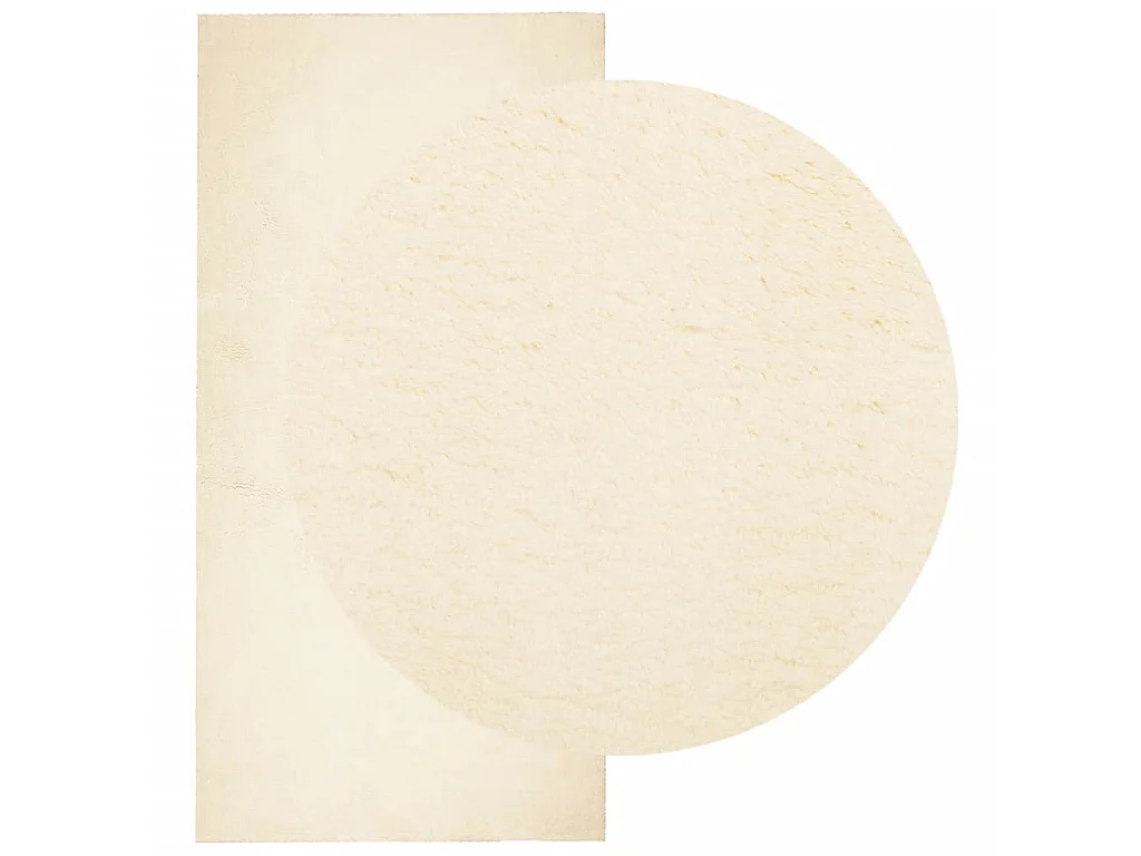 Tapis HUARTE à poils courts doux et lavable crème 100x200 cm QBH90526