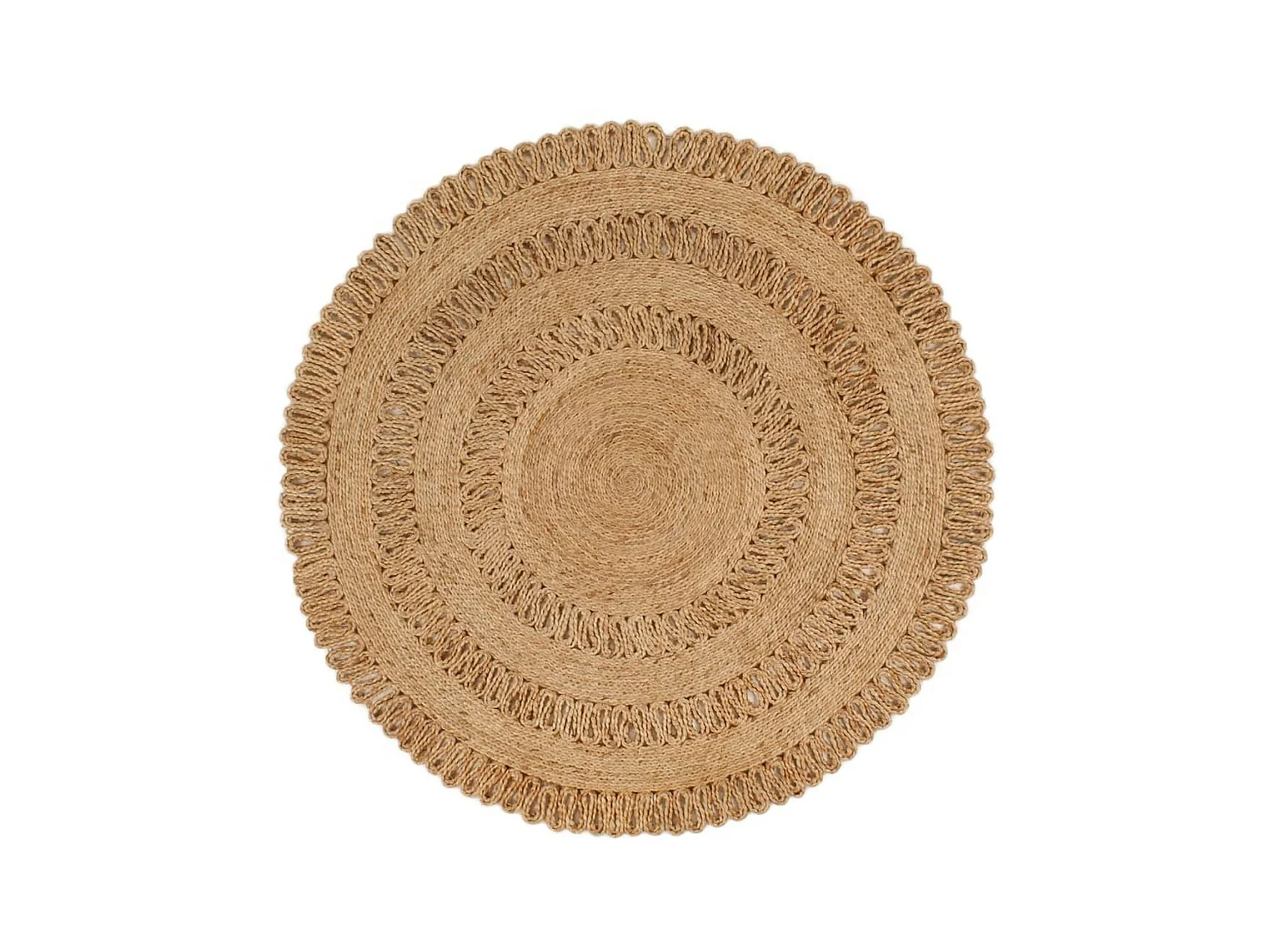 Tapis Jute tressé à la main 120 cm Rond QBH73134