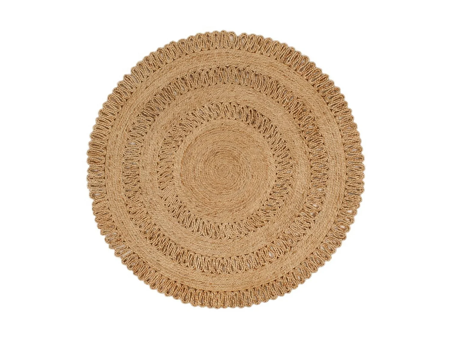 Tapis Jute tressé à la main 120 cm Rond QBH73134