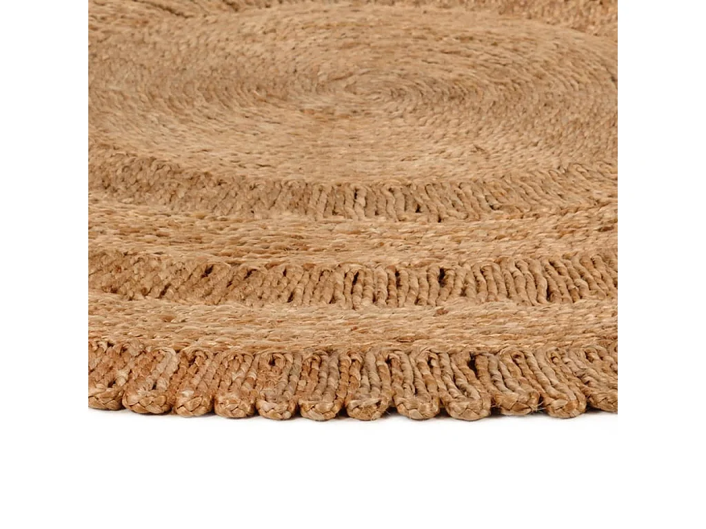 Tapis Jute tressé à la main 120 cm Rond QBH73134