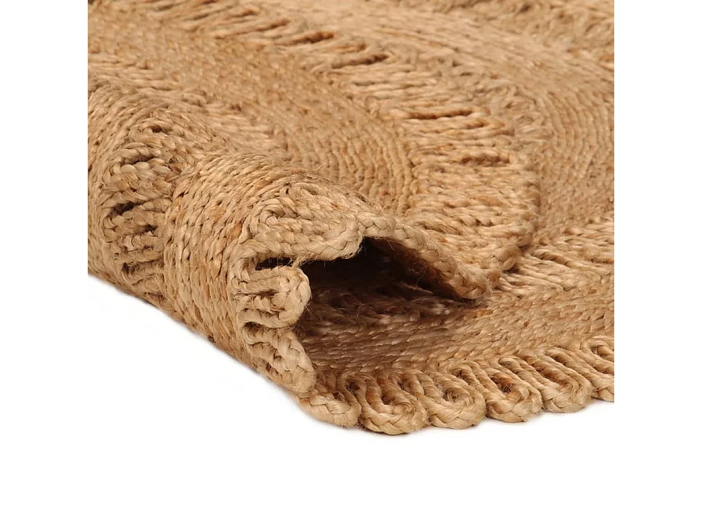 Tapis Jute tressé à la main 120 cm Rond QBH73134