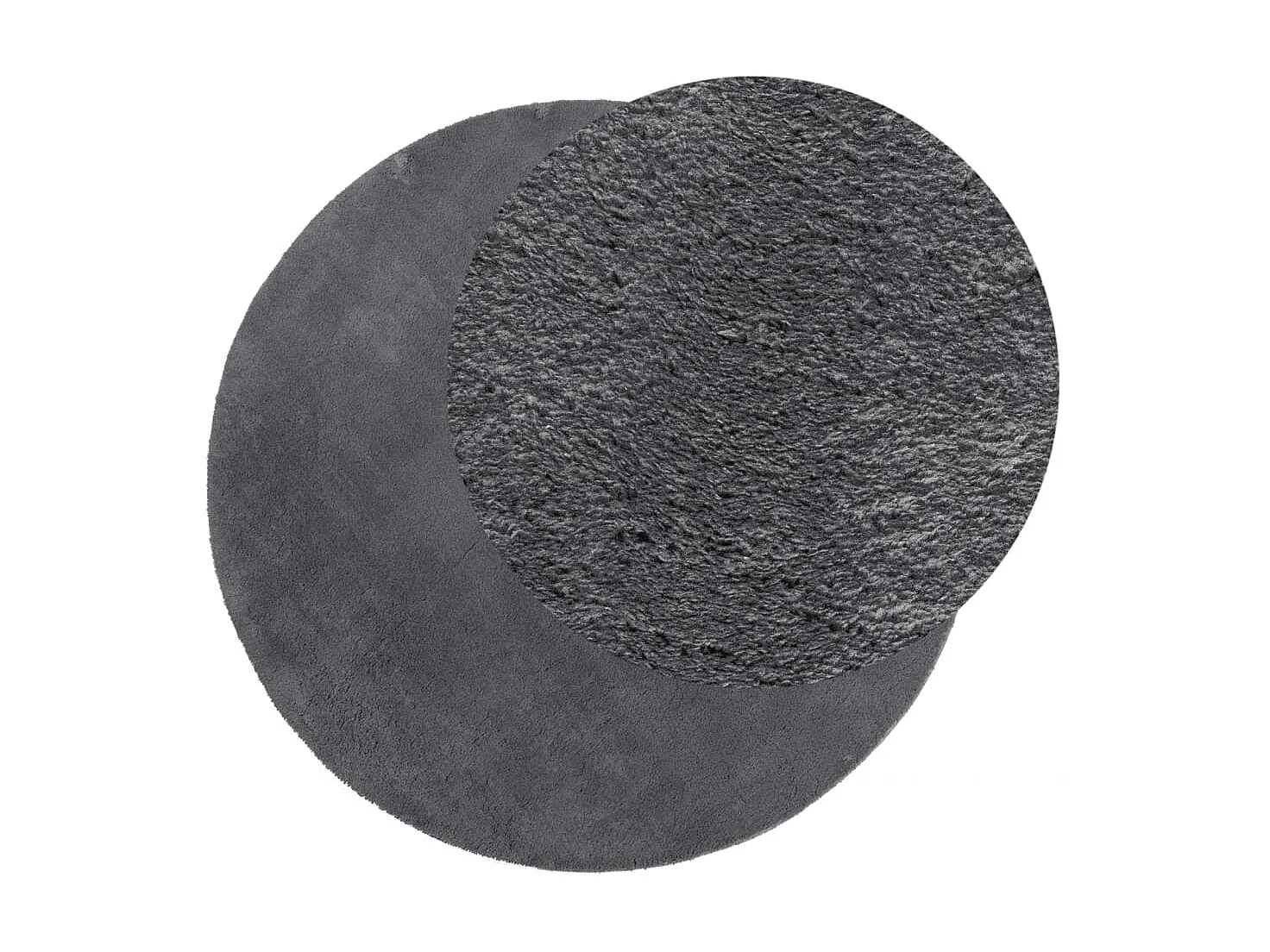 Tapis HUARTE à poils courts doux et lavable anthracite Ø 200 cm QBH72964