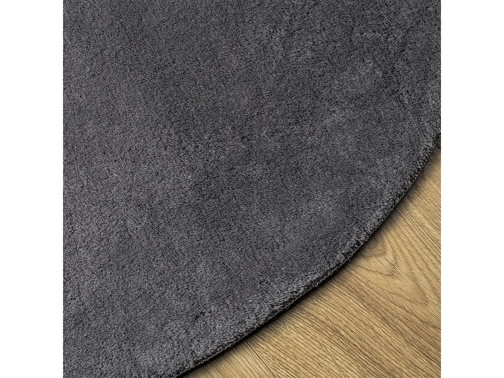 Alfombra de pelo corto suave lavable HUARTE antracita Ø 200 cm ES65467