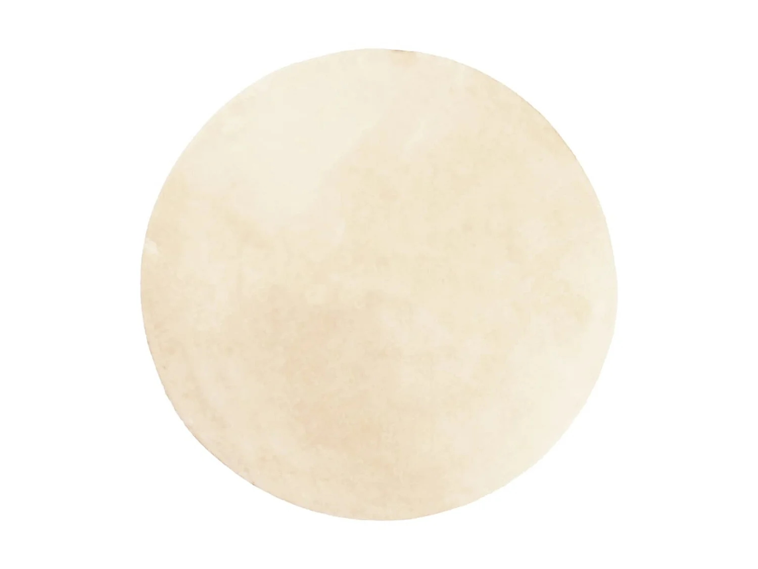 Tapis HUARTE à poils courts doux et lavable crème Ø 120 cm QBH90066