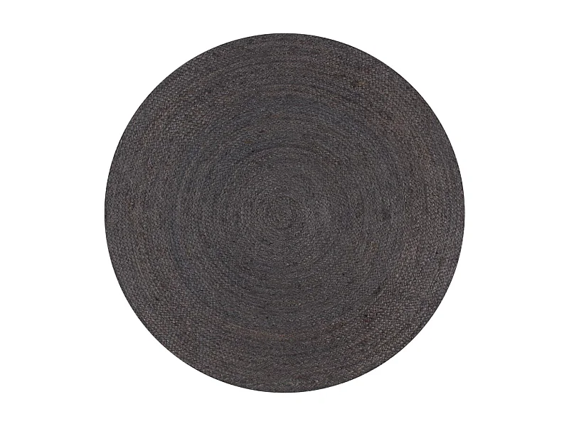 Alfombra de yute tejida a mano redonda gris 150 cm ES17056
