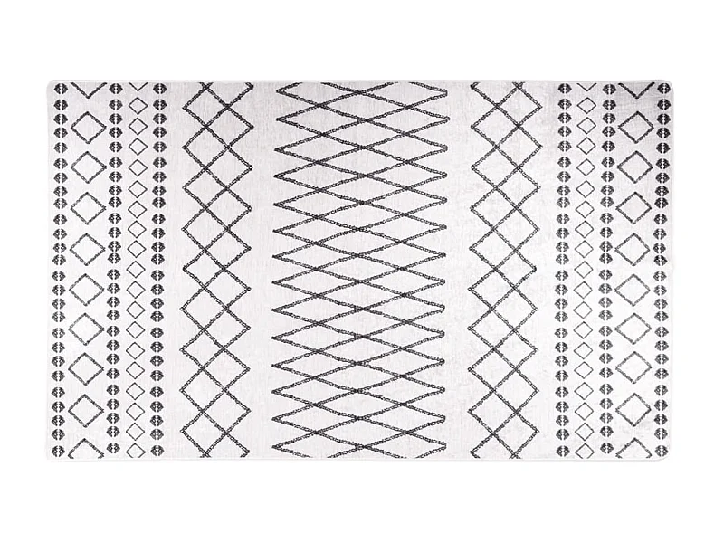 Tapis lavable noir et blanc 120x170 cm antidérapant QBH16046