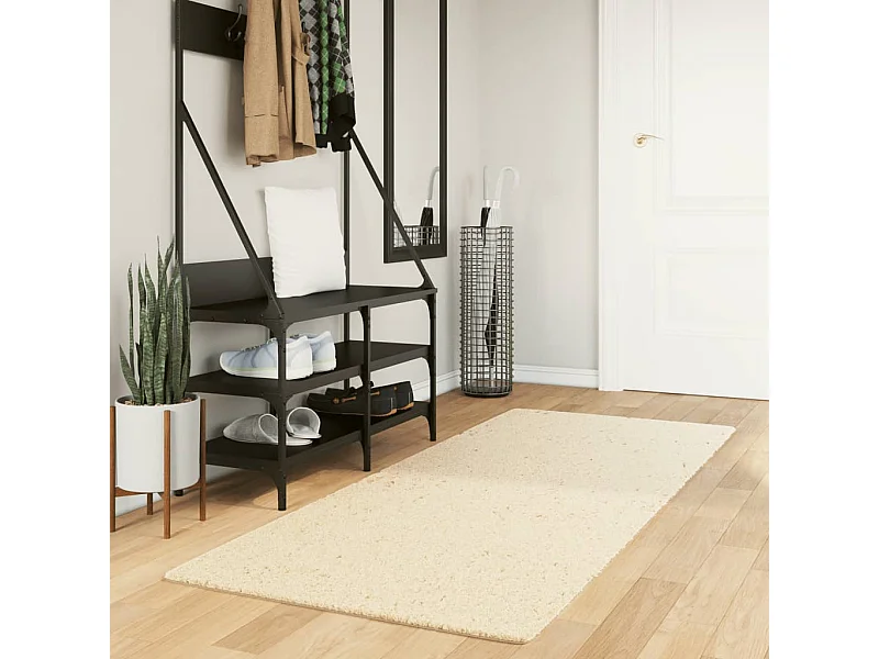 Tapete pelo curto macio e lavável HUARTE 80x200 cm cor creme PT144798
