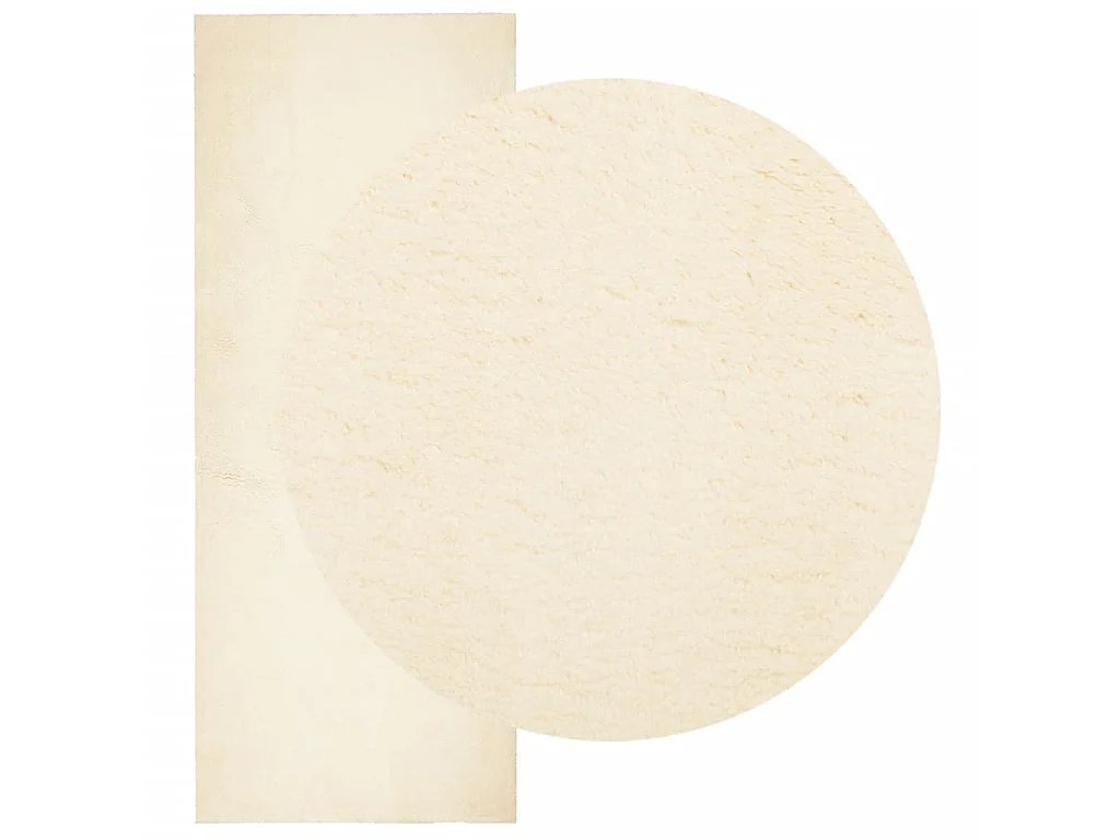 Tapete pelo curto macio e lavável HUARTE 80x200 cm cor creme PT144798