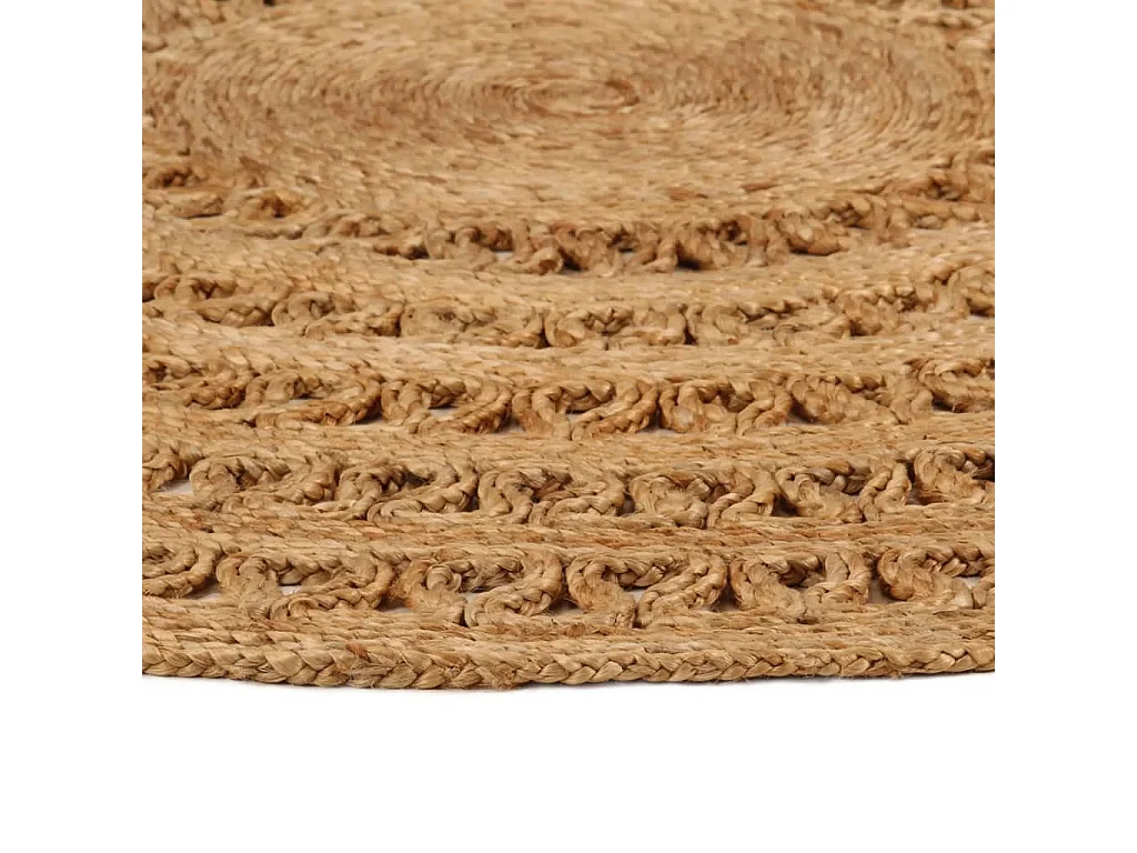 Alfombra de área trenzada a mano redonda yute 180 cm ES41025