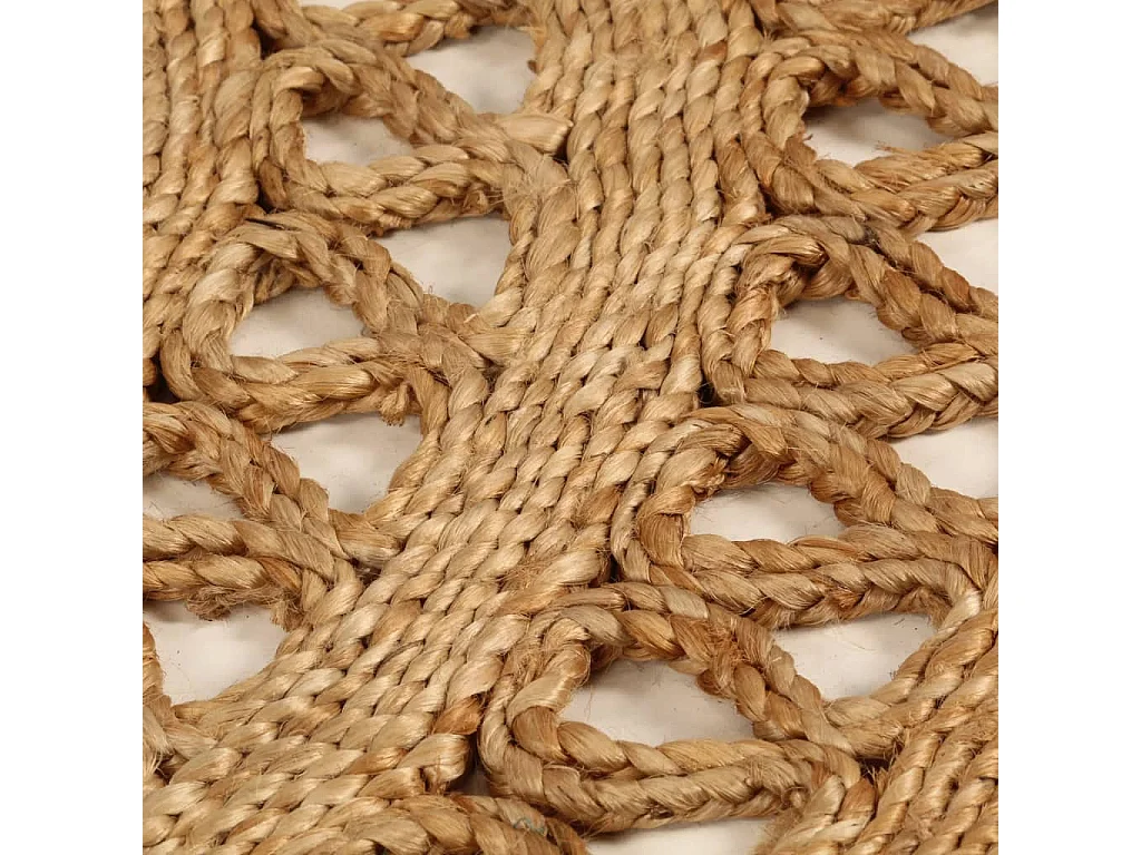 Alfombra de área trenzada a mano redonda yute 180 cm ES41025