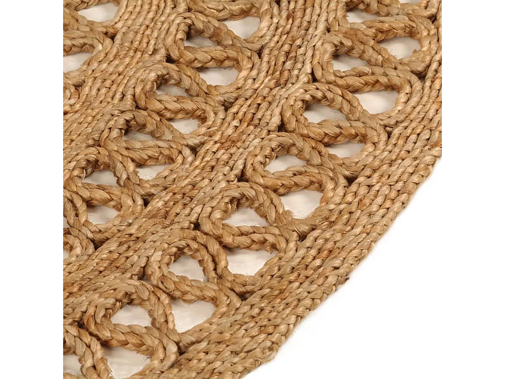 Alfombra de área trenzada a mano redonda yute 180 cm ES41025
