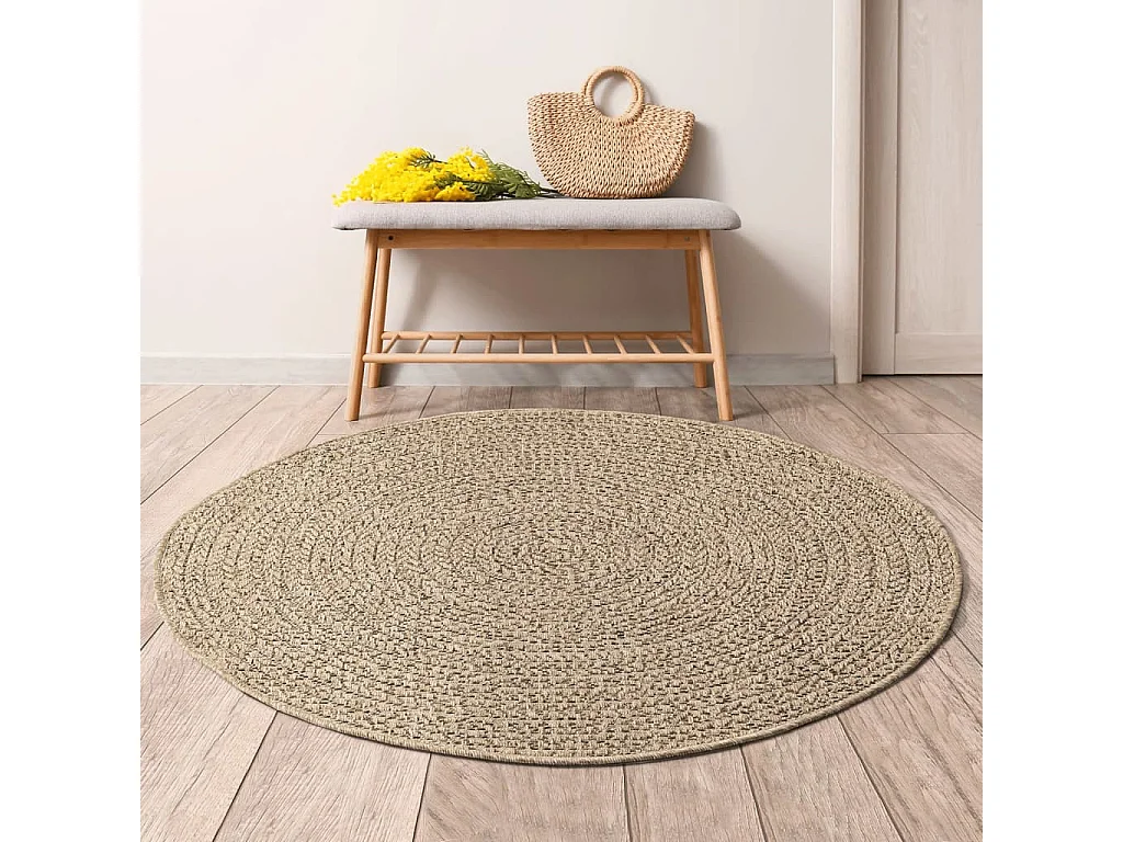 Tapis 90 cm aspect jute intérieur et extérieur QBH12688