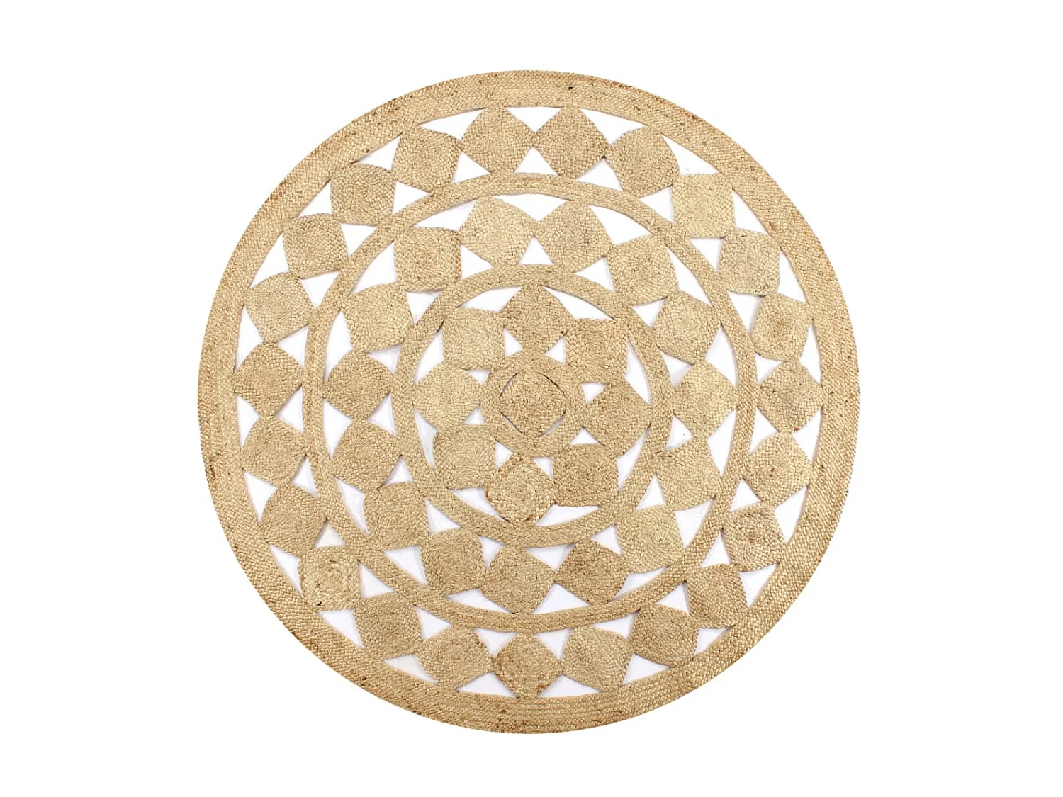 Alfombra hecha a mano de yute trenzado 90 cm ES30774