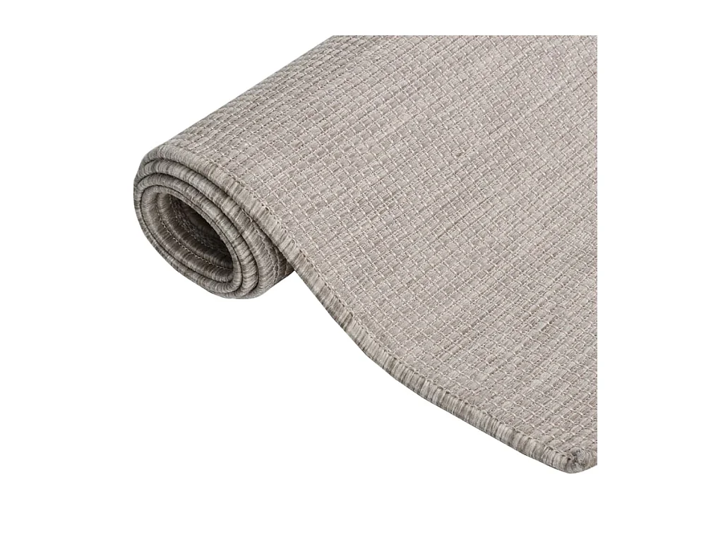 Alfombra de exterior de tejido plano gris taupe 200x280 cm ES84025