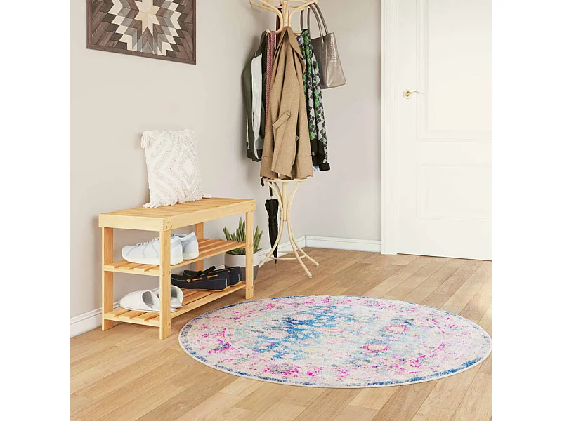 Tapis lavable multicolore Ø 120 cm antidérapant QBH10279