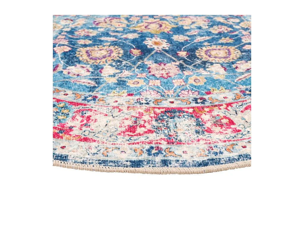 Vloerkleed wasbaar anti-slip Ø 120 cm meerkleurig NL704028