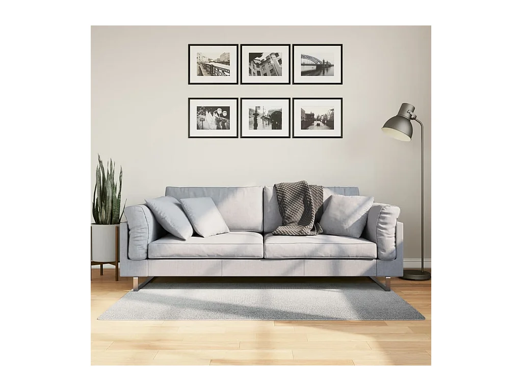 Tapis IZA poils courts style scandinave gris 80x150 cm QBH59649
