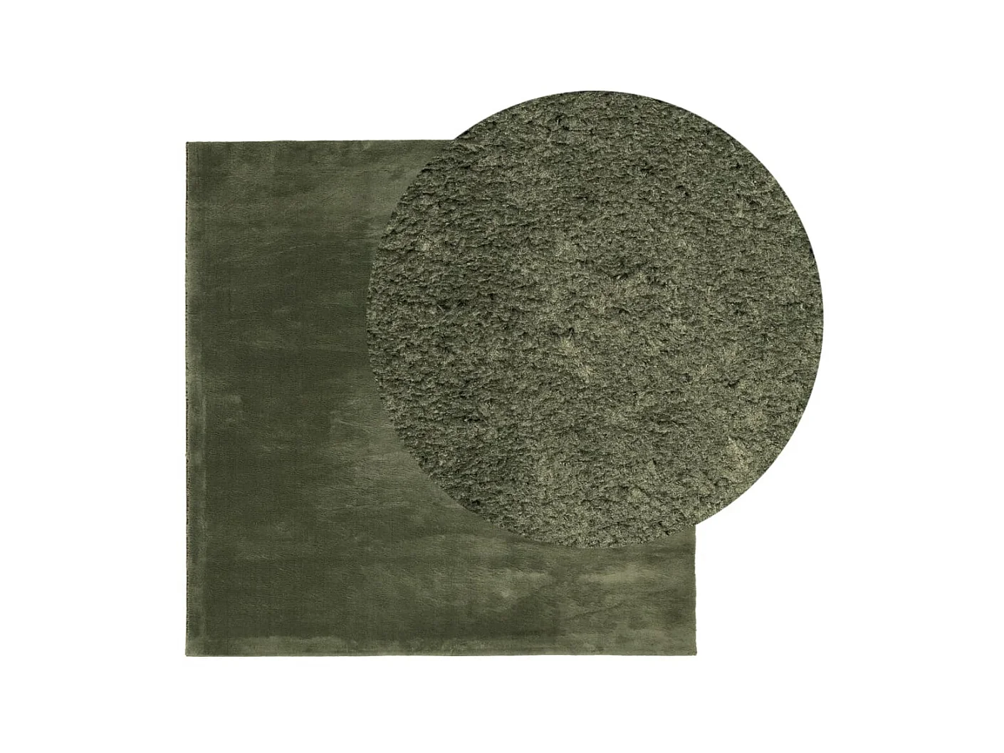 Tapete pelo curto macio lavável HUARTE 200x200cm verde-floresta PT195769