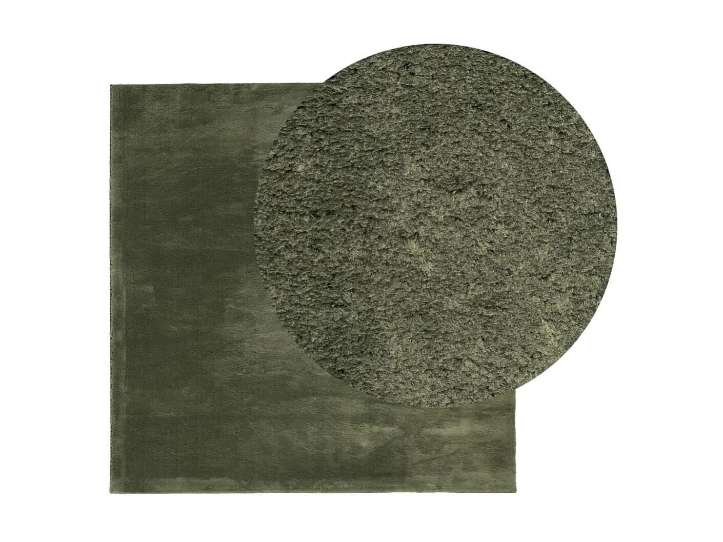Tapete pelo curto macio lavável HUARTE 200x200cm verde-floresta PT195769