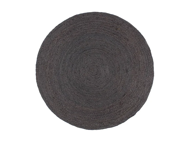 Tapis fait à la main Jute Rond 240 cm Gris foncé QBH92909