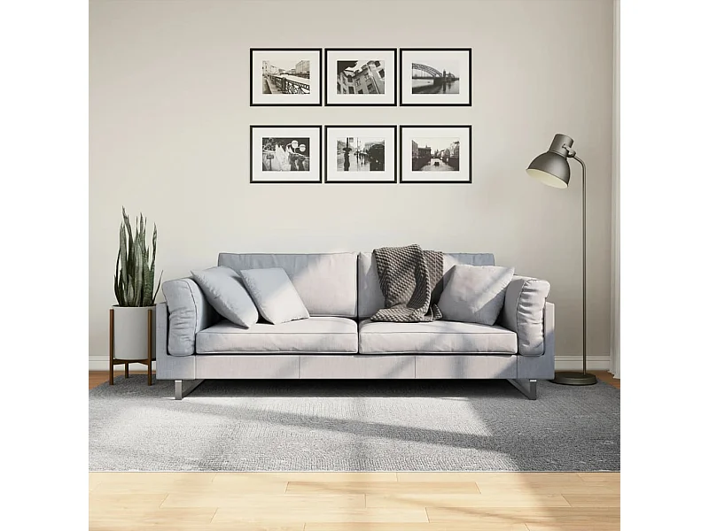 Tapete de pelo curto IZA visual escandinavo 160x230 cm cinzento PT851478