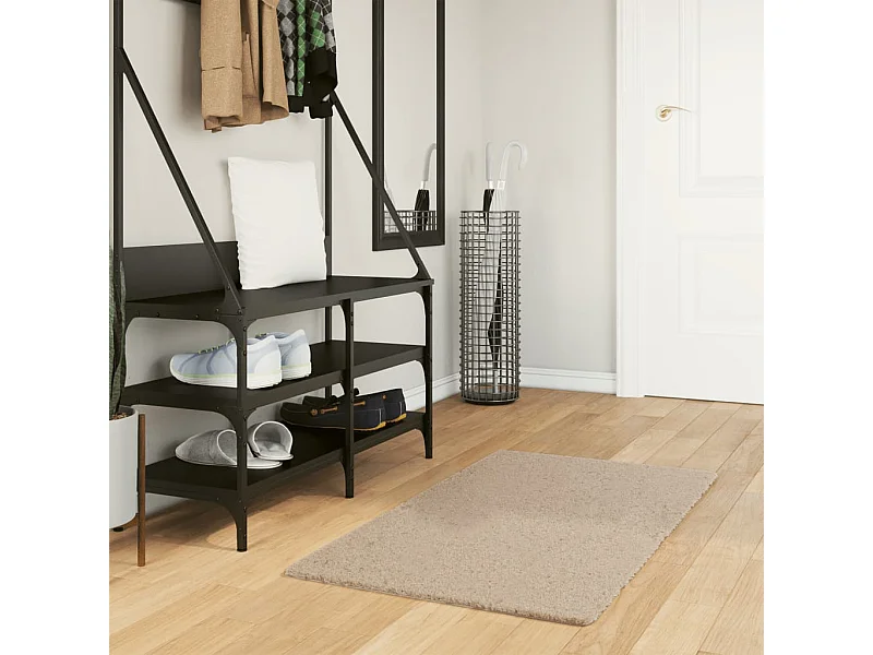 Tapis HUARTE à poils courts doux et lavable sable 60x110 cm QBH56684