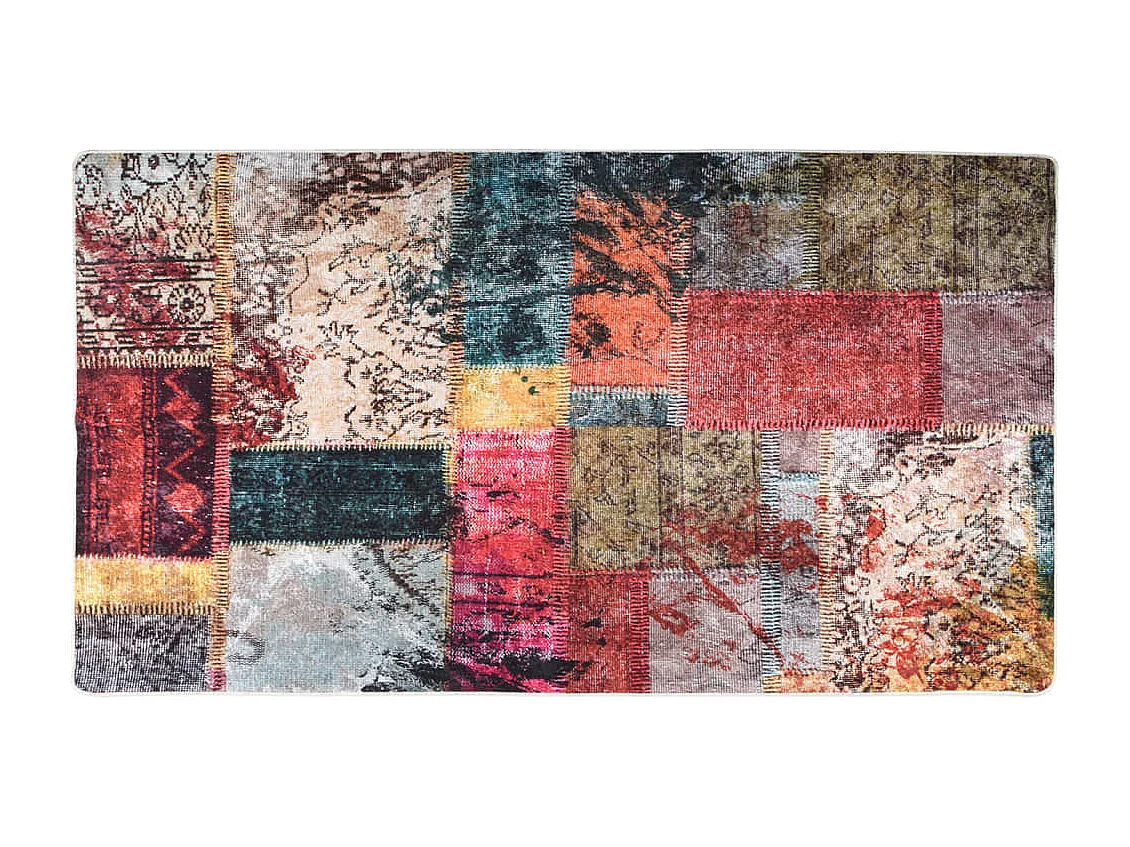 Tapis lavable antidérapant Patchwork 190x300 cm Multicolore QBH69162