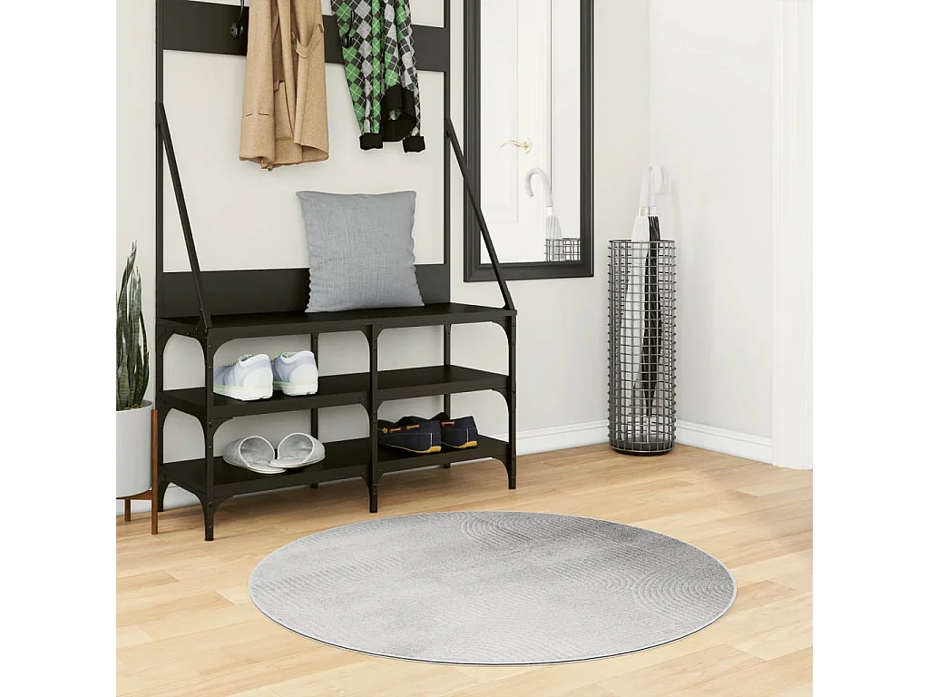 Tapis IZA poils courts style scandinave gris Ø 100 cm QBH78066