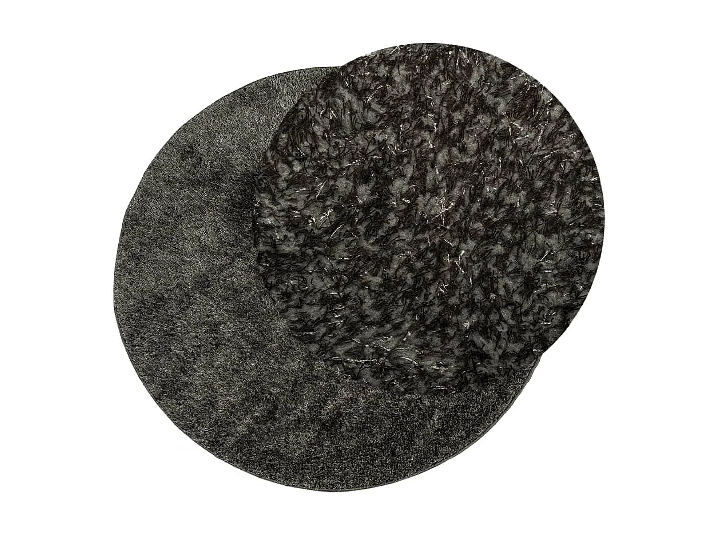 Tapis ISTAN à poils longs aspect brillant anthracite Ø 200 cm QBH64788