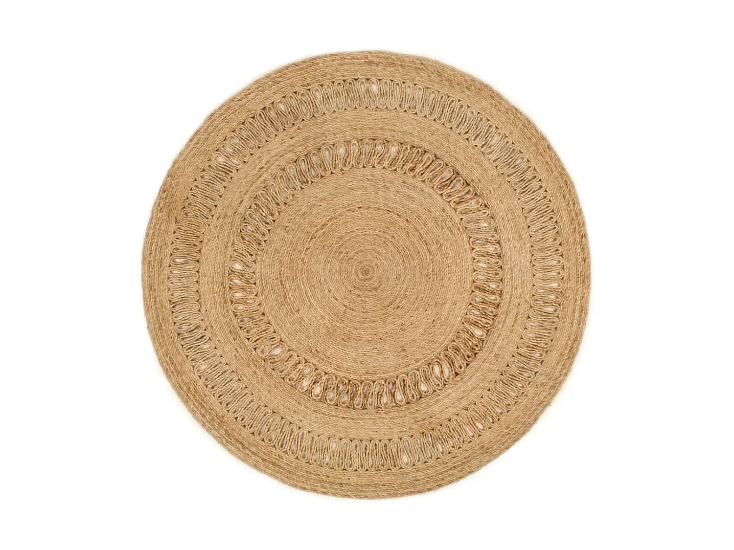 Tapijt rond 150 cm gevlochten jute NL589599
