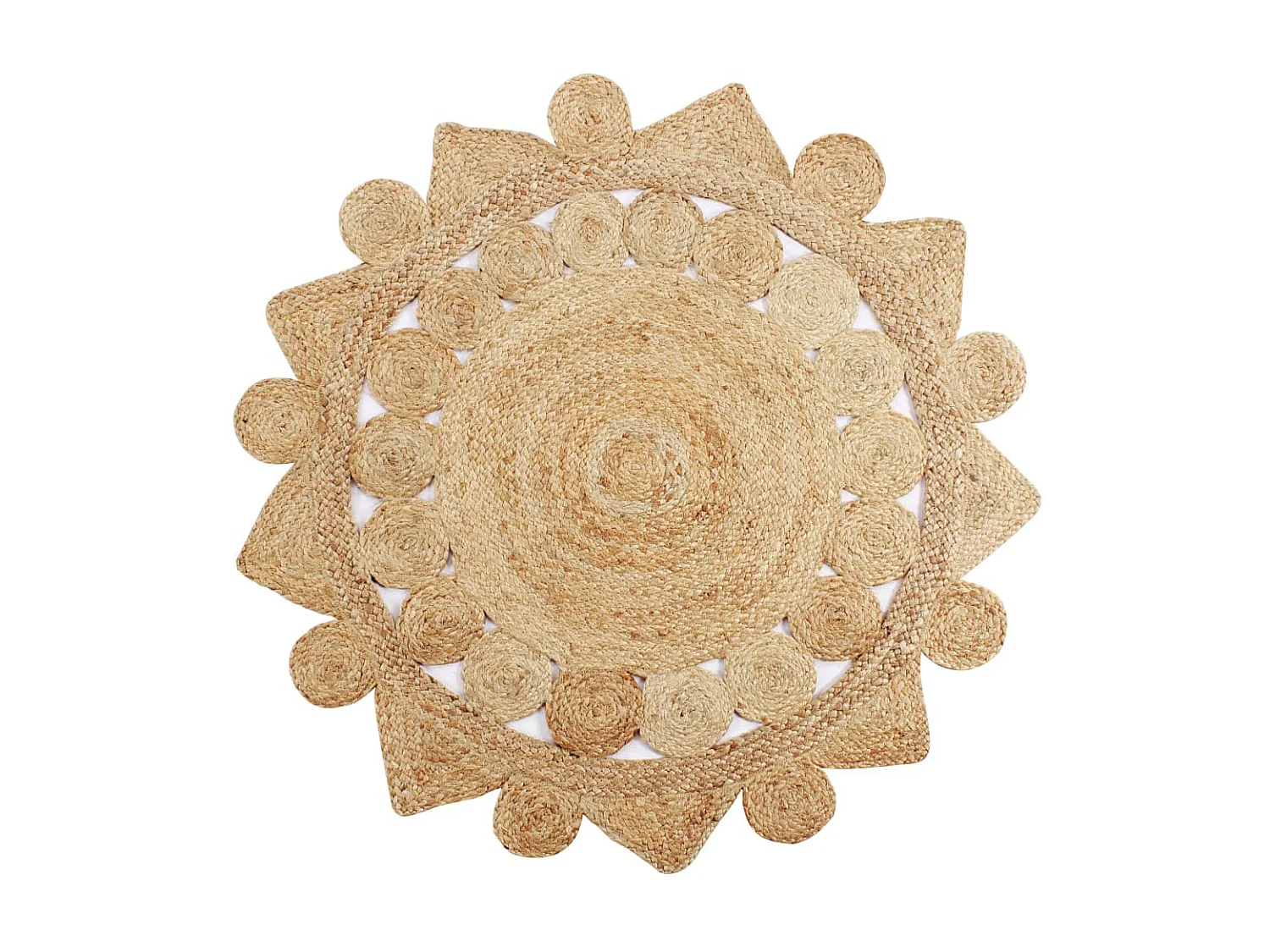 Vloerkleed handgemaakt 150 cm gevlochten jute NL782230