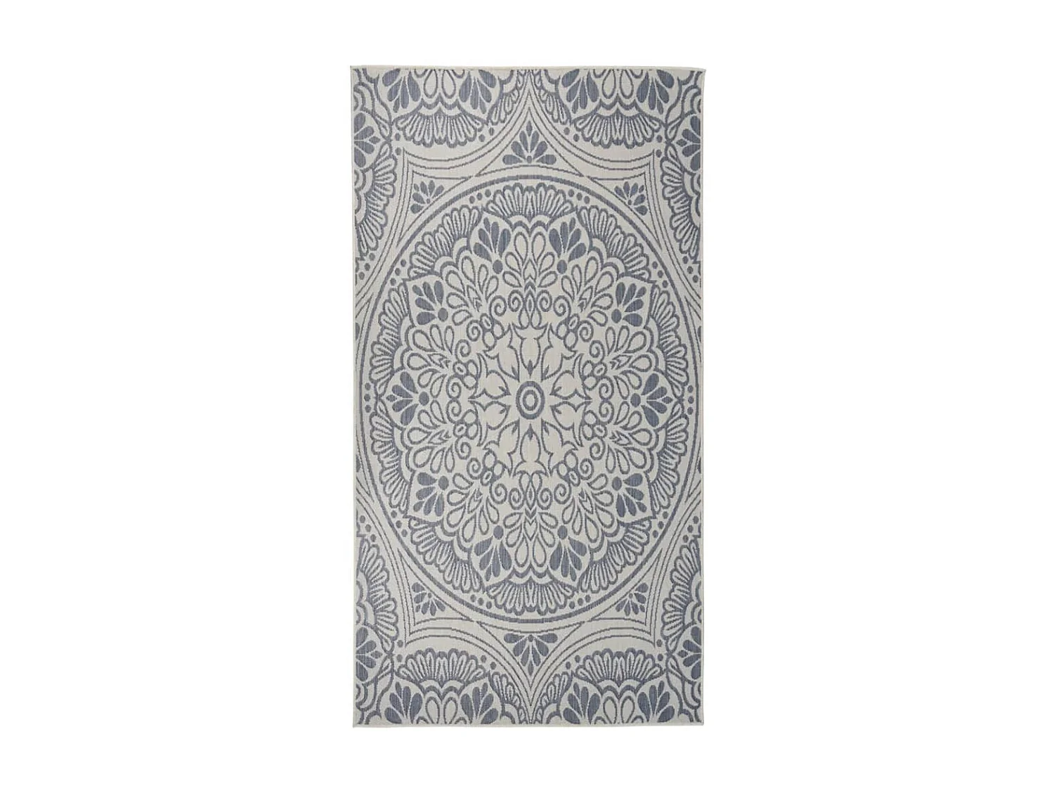 Tapis à tissage plat d'extérieur 80x150 cm Motif bleu QBH45839