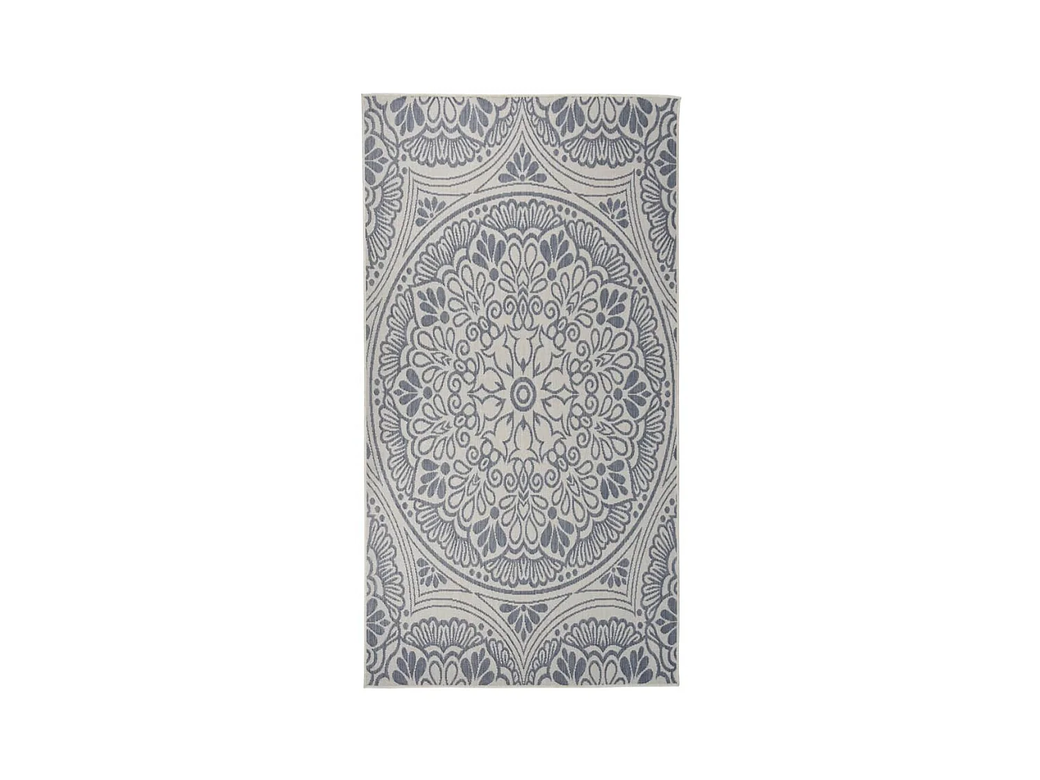 Tapis à tissage plat d'extérieur 80x150 cm Motif bleu QBH45839