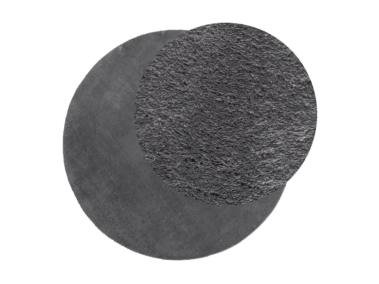 Tapis HUARTE à poils courts doux et lavable anthracite Ø 100 cm QBH32338