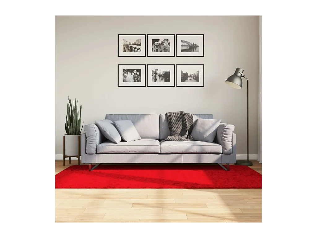 Vloerkleed HUARTE laagpolig zacht wasbaar 100x200 cm rood NL984440