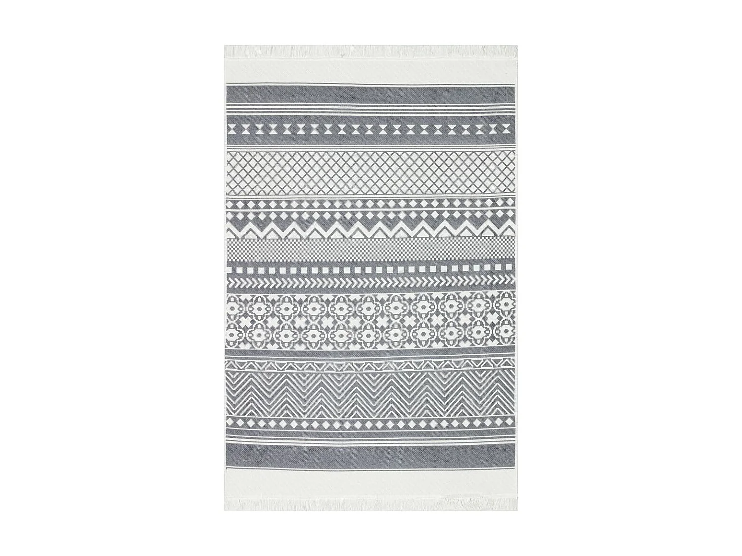 Vloerkleed 160x230 cm katoen grijs en wit NL281277