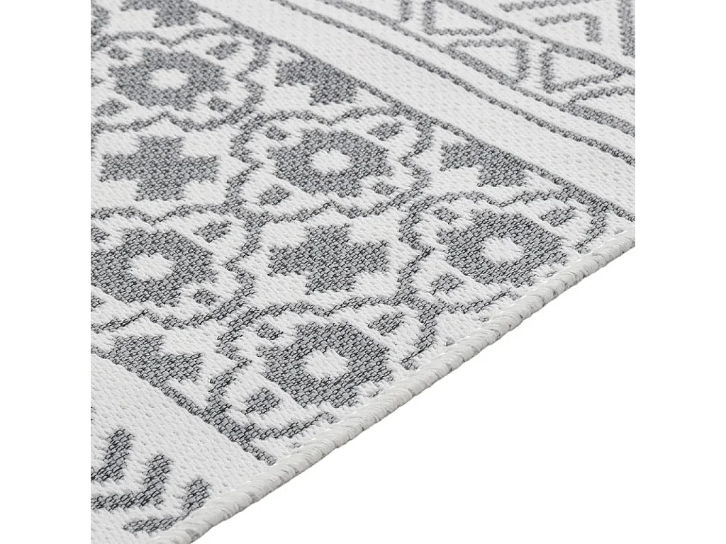 Vloerkleed 160x230 cm katoen grijs en wit NL281277