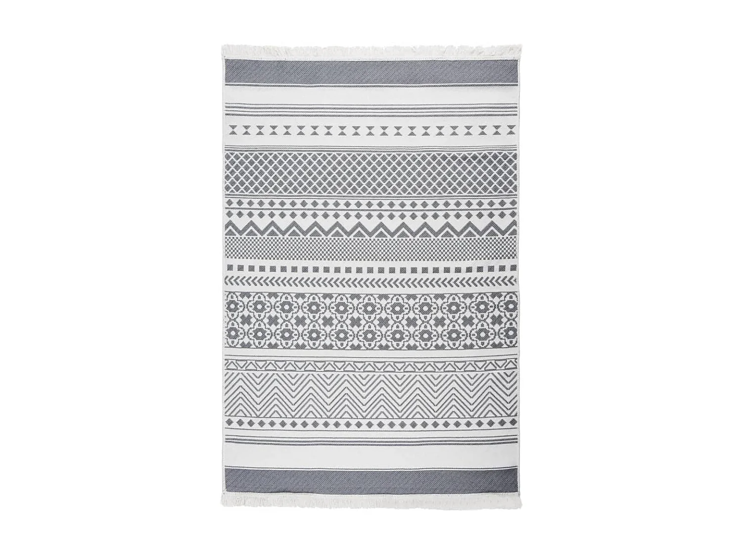 Tapis Gris et blanc 160x230 cm Coton QBH30953