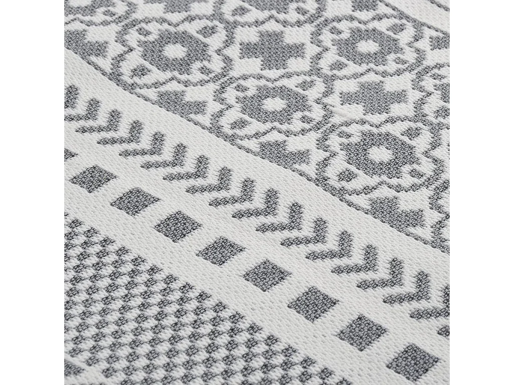 Tapis Gris et blanc 160x230 cm Coton QBH30953