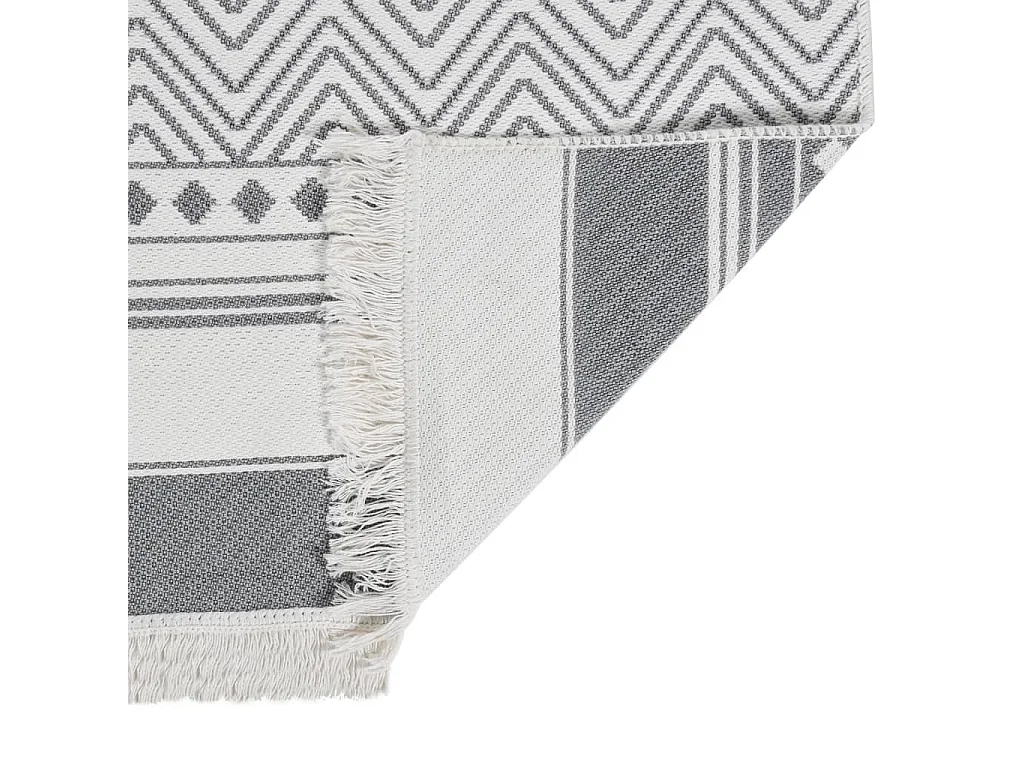 Tapis Gris et blanc 160x230 cm Coton QBH30953