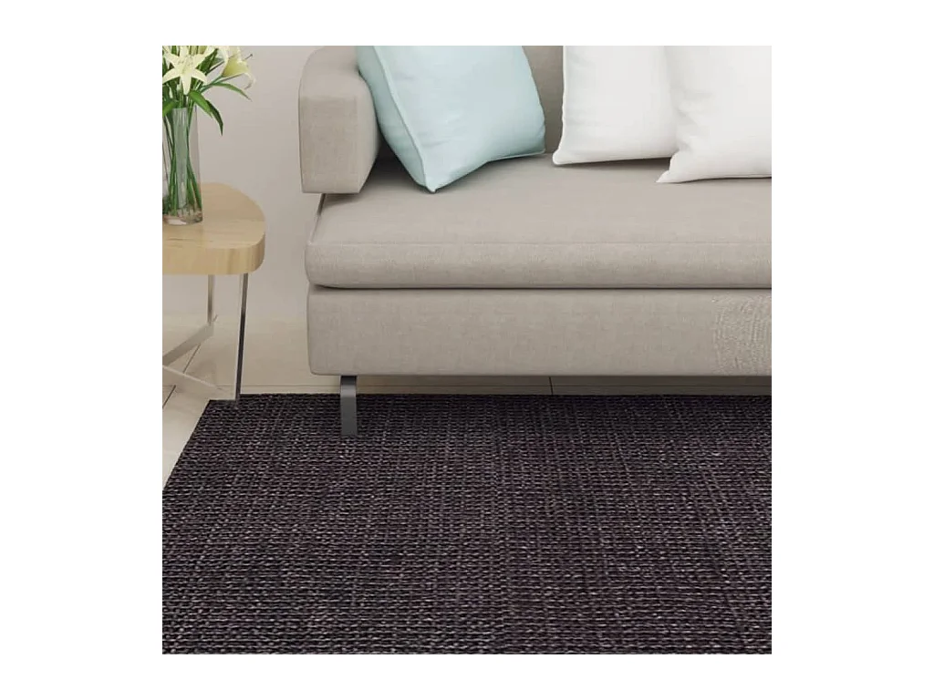 Vloerkleed 80x250 cm natuurlijk sisal zwart NL399536