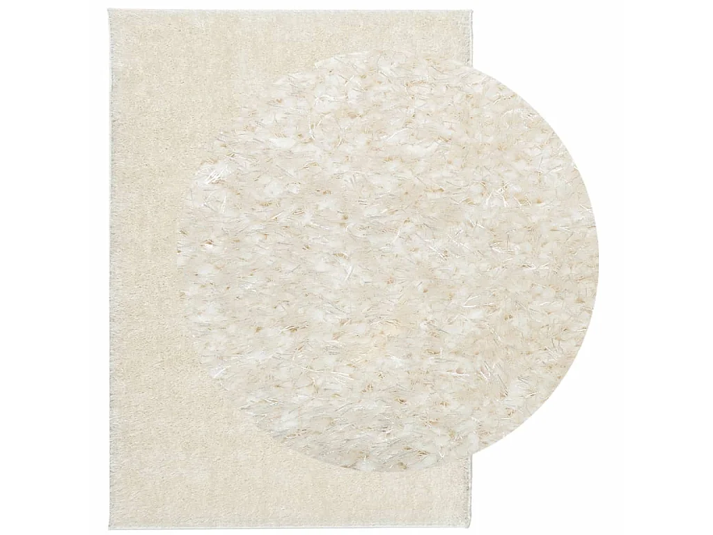 Tapis ISTAN à poils longs aspect brillant crème 120x170 cm QBH89118