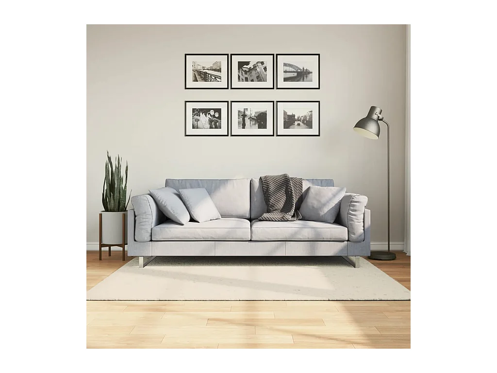 Tapete de pelo alto aspeto brilhante ISTAN 120x170cm cor creme PT554028