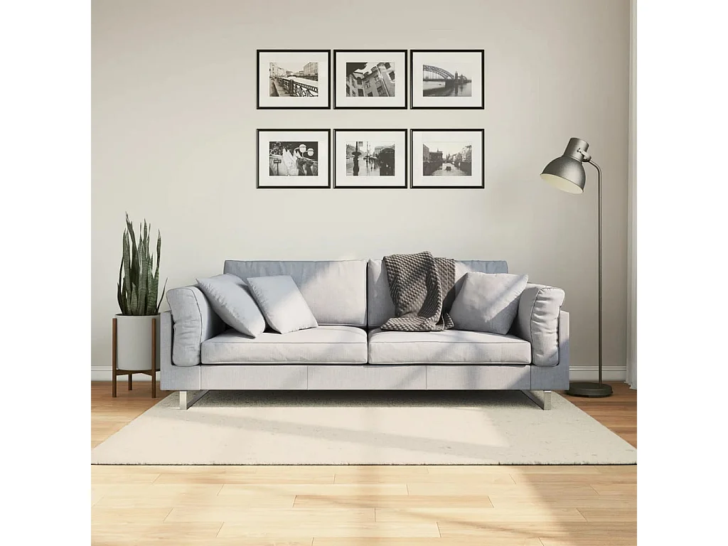 Vloerkleed ISTAN hoogpolig glanzend 120x170 cm crèmekleurig NL520913