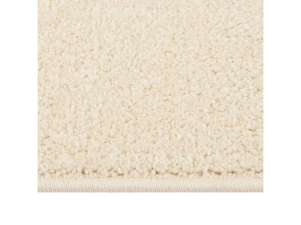 Tapis à poils courts 140x200 cm Crème QBH95499